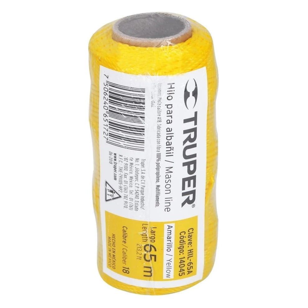 Hilo para albañil 65mt Amarillo Truper 14045