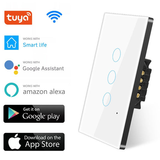 Interruptor táctil triple Wi-Fi Smart Home Lexmana