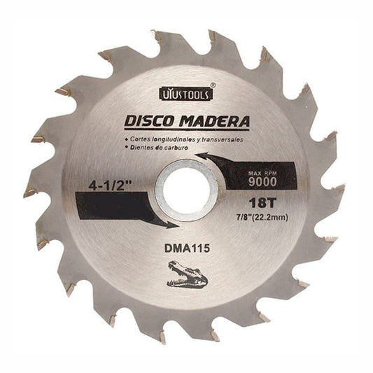 Disco corte madera 18 dientes 4-1/2 Uyustools